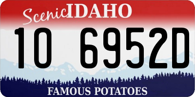 ID license plate 1O6952D