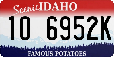 ID license plate 1O6952K