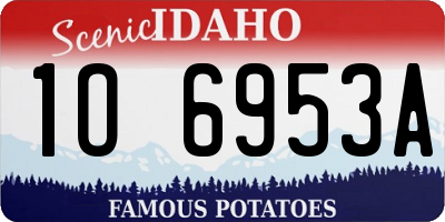 ID license plate 1O6953A