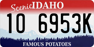 ID license plate 1O6953K