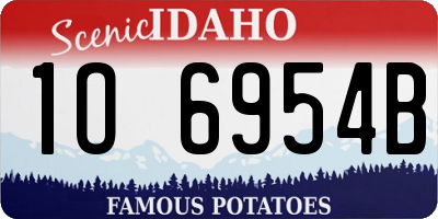 ID license plate 1O6954B