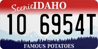 ID license plate 1O6954T