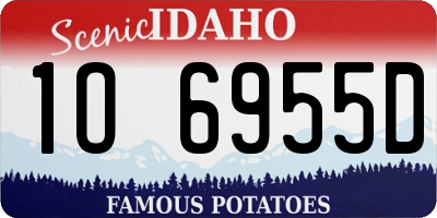 ID license plate 1O6955D