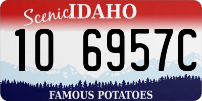 ID license plate 1O6957C