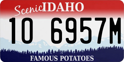 ID license plate 1O6957M