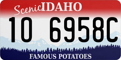 ID license plate 1O6958C