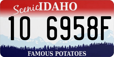 ID license plate 1O6958F