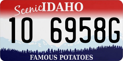 ID license plate 1O6958G