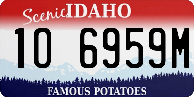 ID license plate 1O6959M