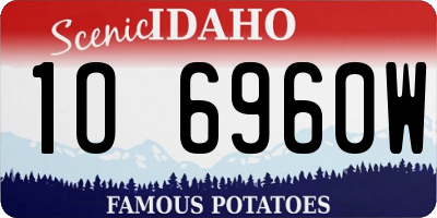 ID license plate 1O6960W