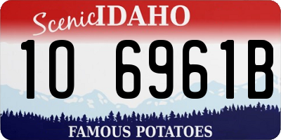 ID license plate 1O6961B