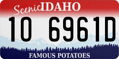 ID license plate 1O6961D