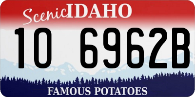 ID license plate 1O6962B