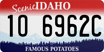 ID license plate 1O6962C