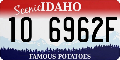 ID license plate 1O6962F