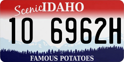 ID license plate 1O6962H