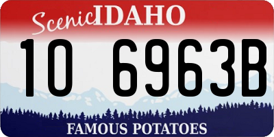 ID license plate 1O6963B