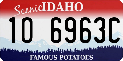 ID license plate 1O6963C