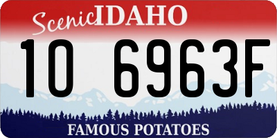 ID license plate 1O6963F