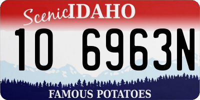 ID license plate 1O6963N