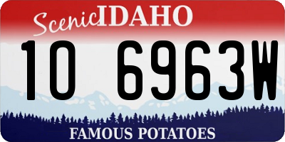 ID license plate 1O6963W