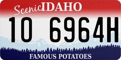 ID license plate 1O6964H