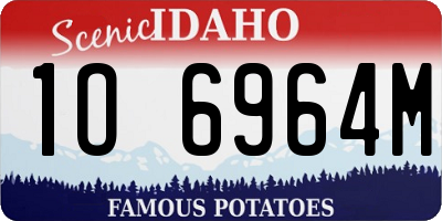 ID license plate 1O6964M
