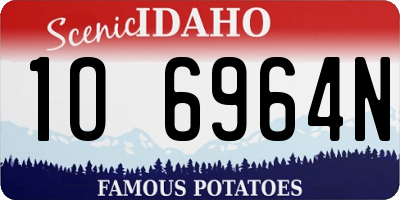 ID license plate 1O6964N