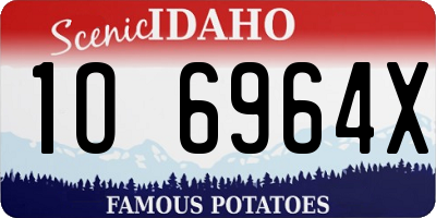 ID license plate 1O6964X