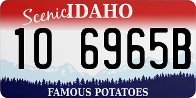 ID license plate 1O6965B