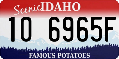 ID license plate 1O6965F