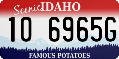 ID license plate 1O6965G