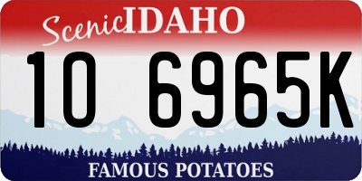ID license plate 1O6965K