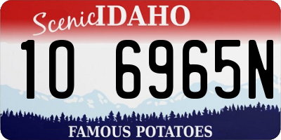 ID license plate 1O6965N