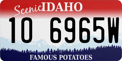 ID license plate 1O6965W