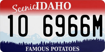 ID license plate 1O6966M