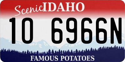 ID license plate 1O6966N