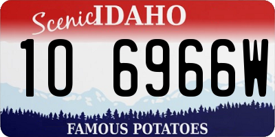 ID license plate 1O6966W