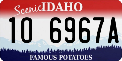 ID license plate 1O6967A
