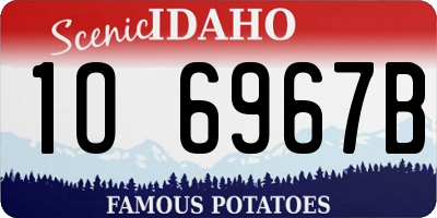 ID license plate 1O6967B