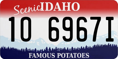 ID license plate 1O6967I