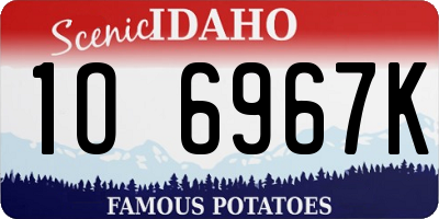 ID license plate 1O6967K