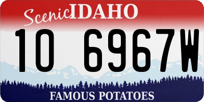 ID license plate 1O6967W
