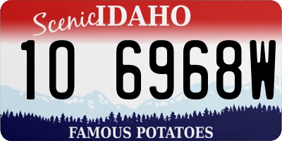 ID license plate 1O6968W