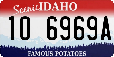 ID license plate 1O6969A