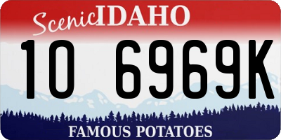 ID license plate 1O6969K