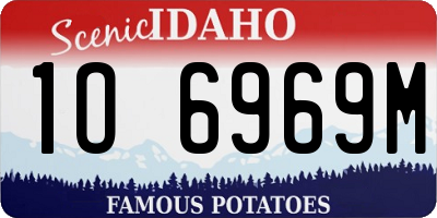 ID license plate 1O6969M