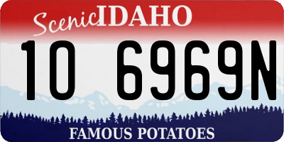 ID license plate 1O6969N