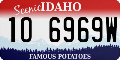 ID license plate 1O6969W