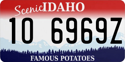 ID license plate 1O6969Z